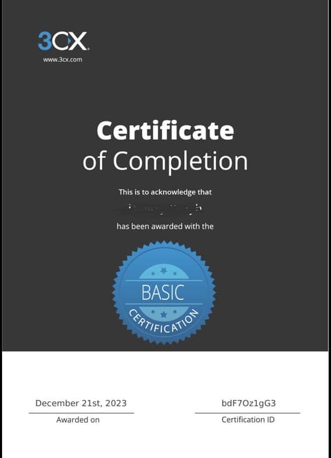 Сертификат 3CX